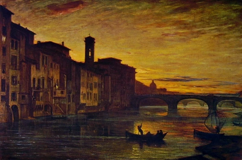 Lungarno presso il ponte a Santa Trinita, 1866 - Galleria d’Arte Moderna, Palazzo Pitti, Firenze